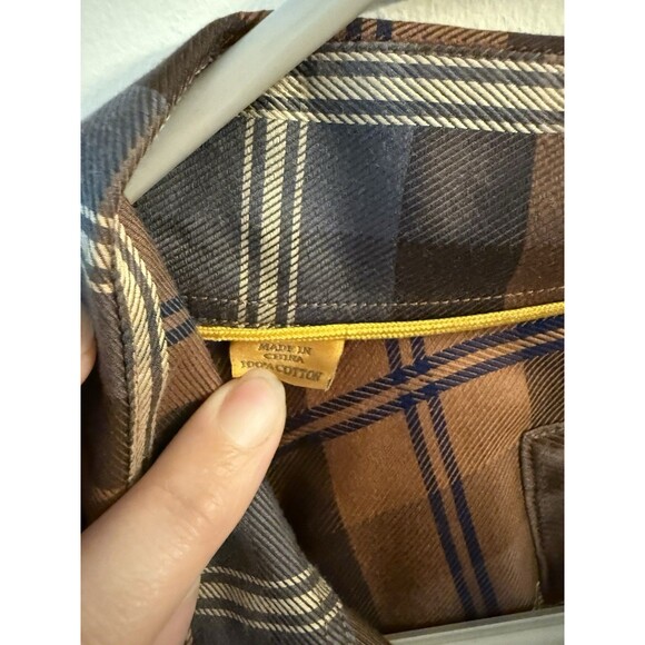 Robert Talbott Carmel Brown Plaid Button Down Sz L - Picture 3 of 10